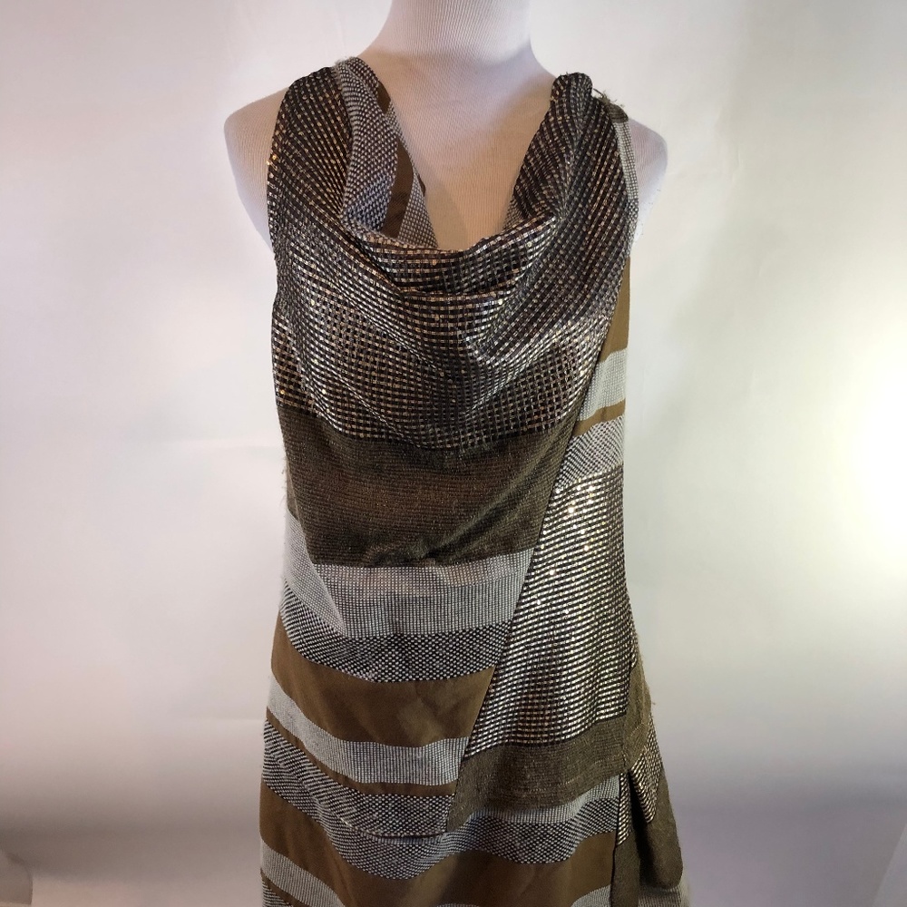Manilla Grace Tweed Patchwork Sheath Dress 42/6